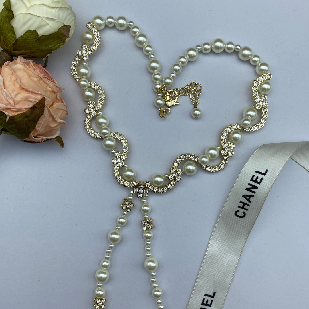 18K  Chanel Pearl Chain Necklace