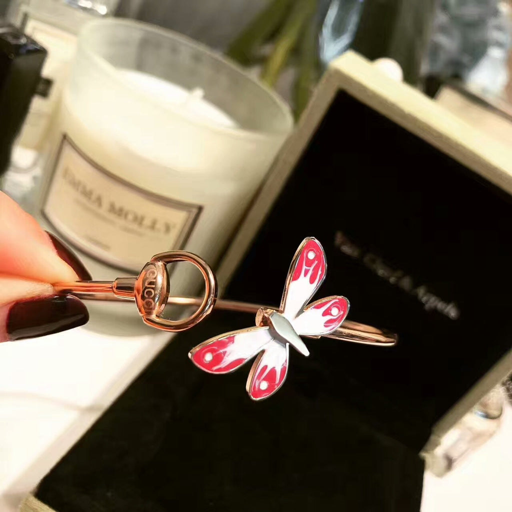 18K Double Gucci Flora Bangle Bracelet