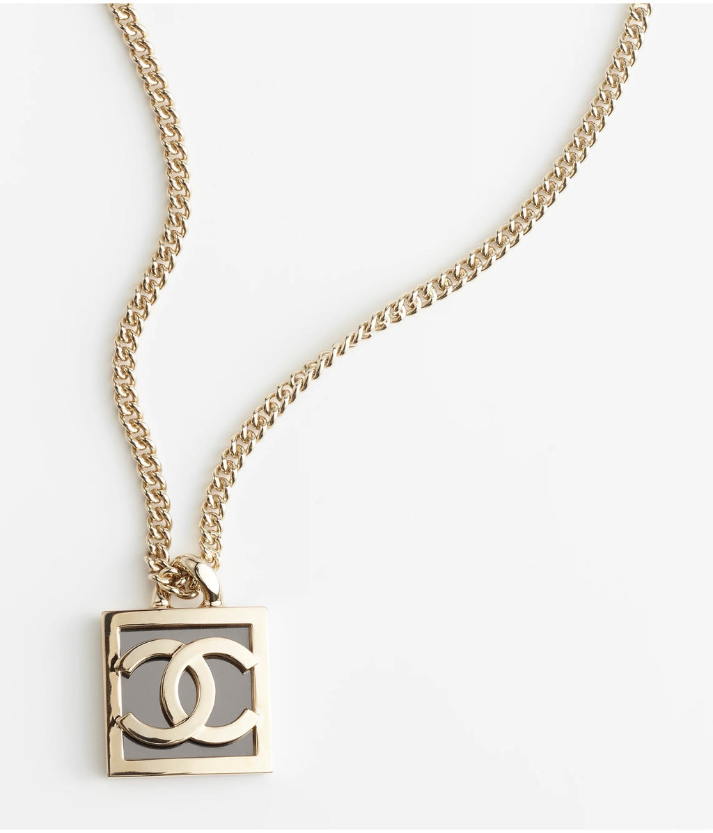 18K  Chanel Square Logo Necklace