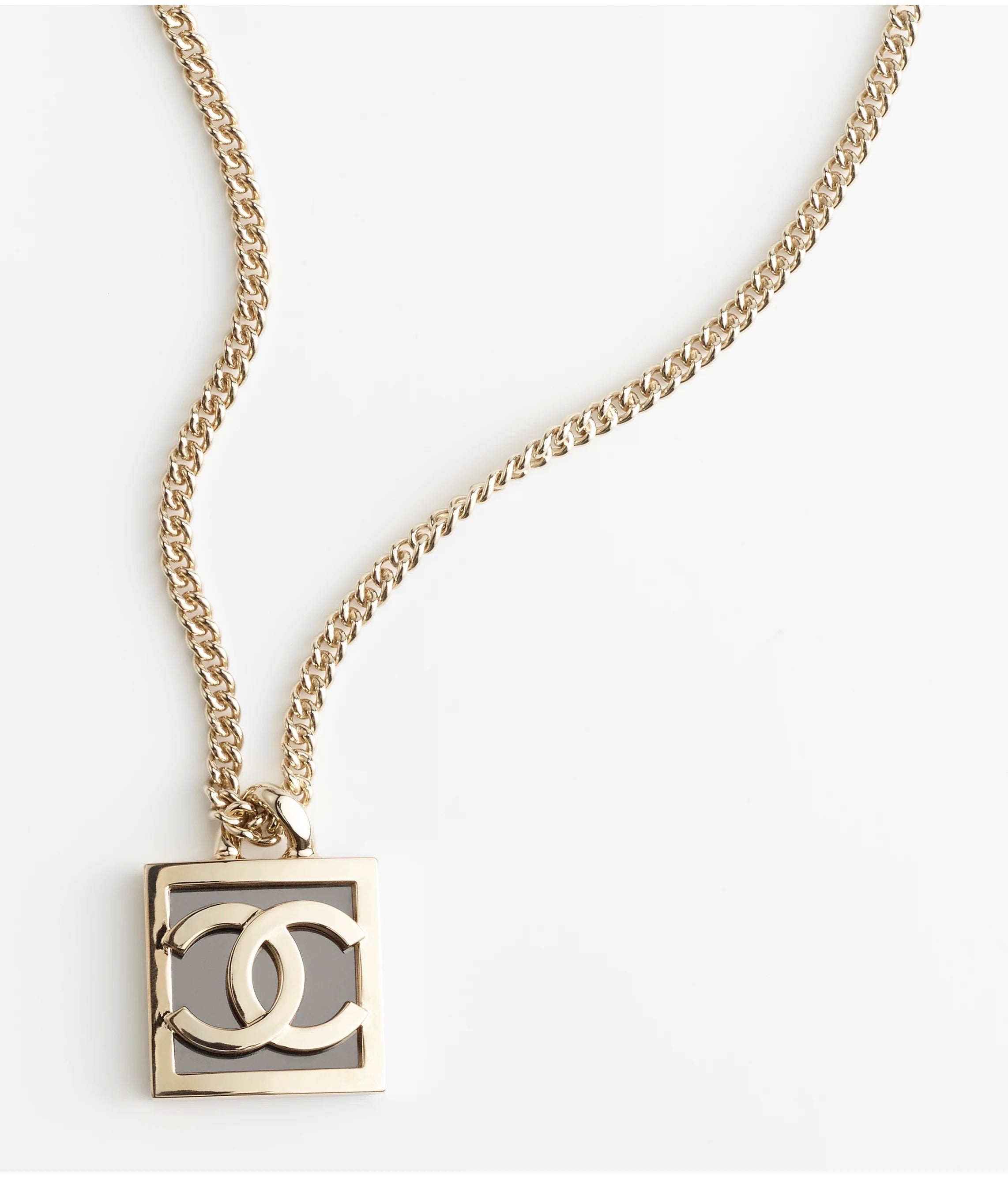 18K  Chanel Square Logo Necklace