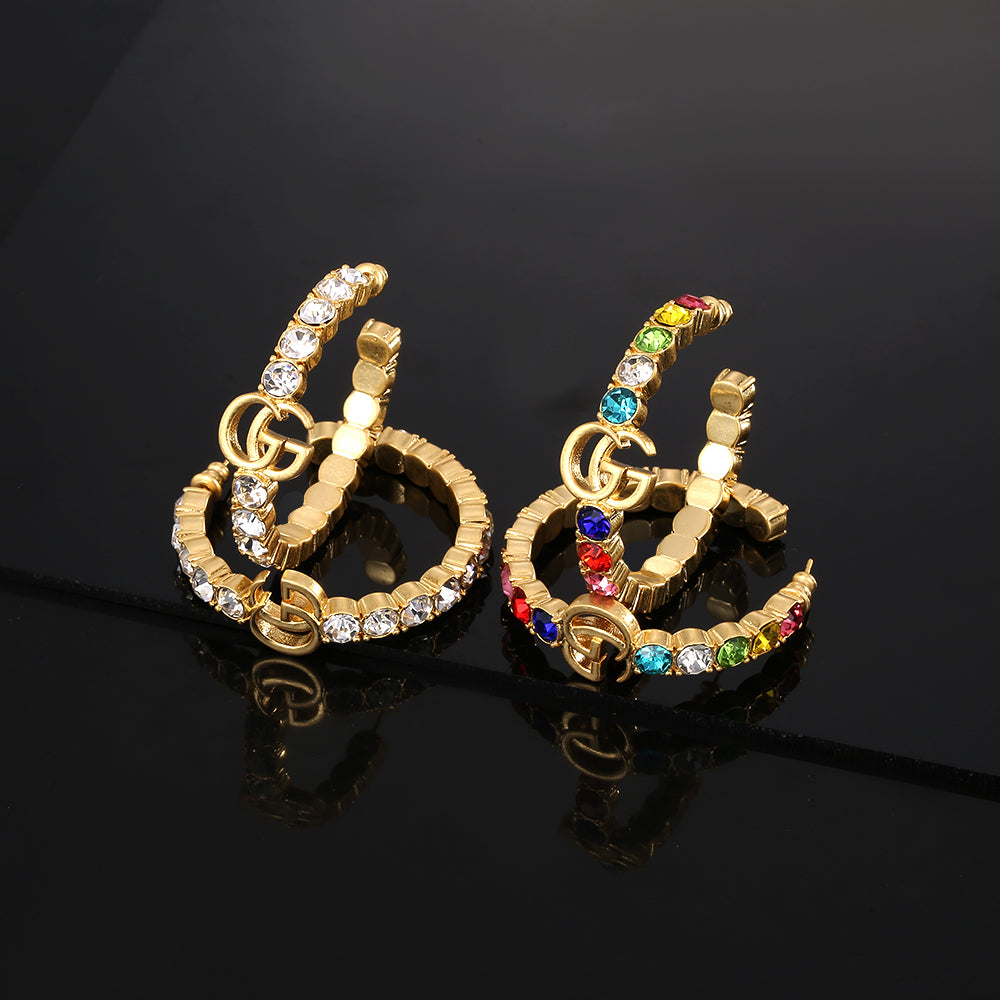 18K Double Gucci Circle Earrings
