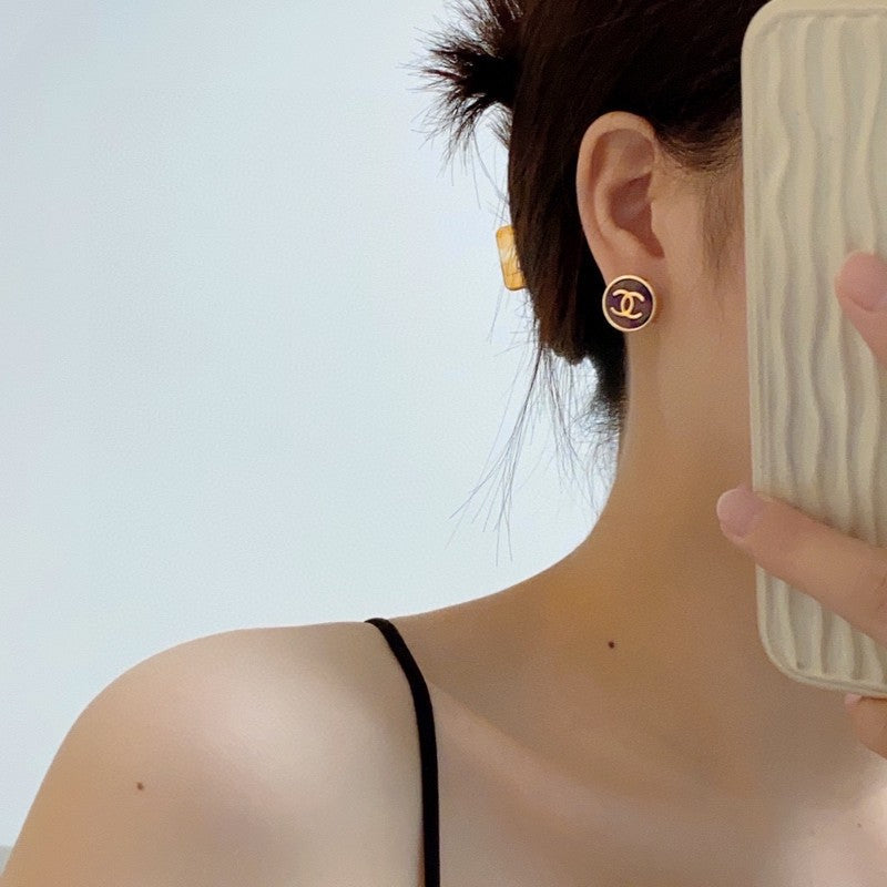 18K  Chanel Colorful Round Earrings