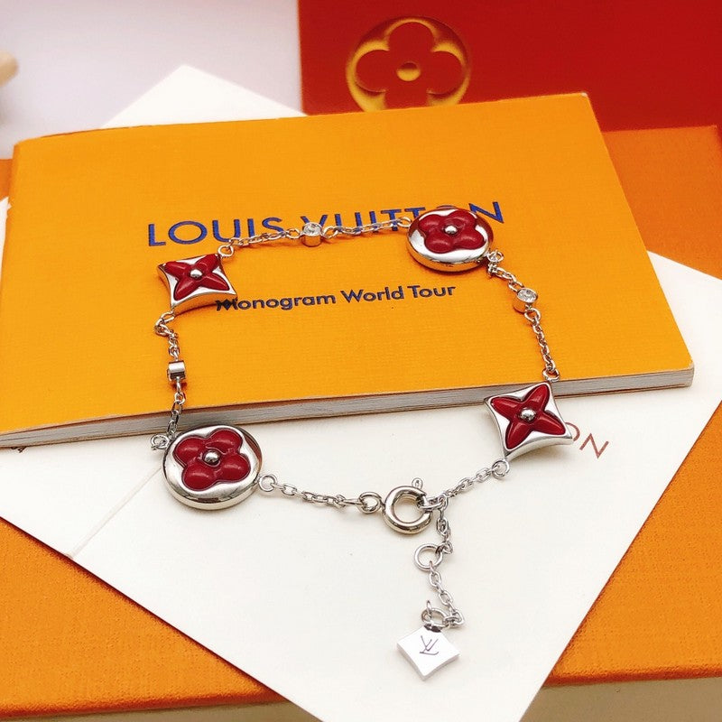 18K Louis Vuitton Blossom Red Flower Bracelet