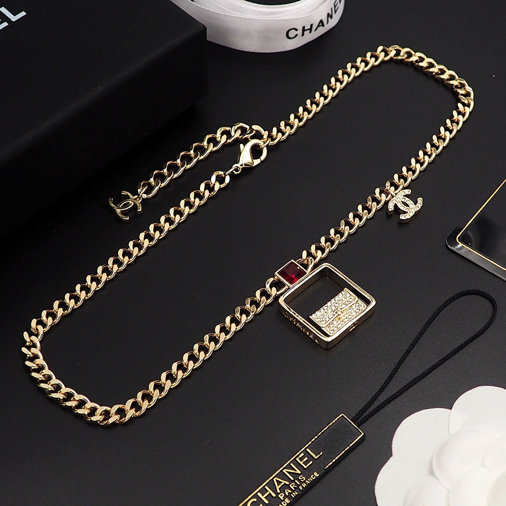 18K  Chanel Red Bag Pendant Necklace