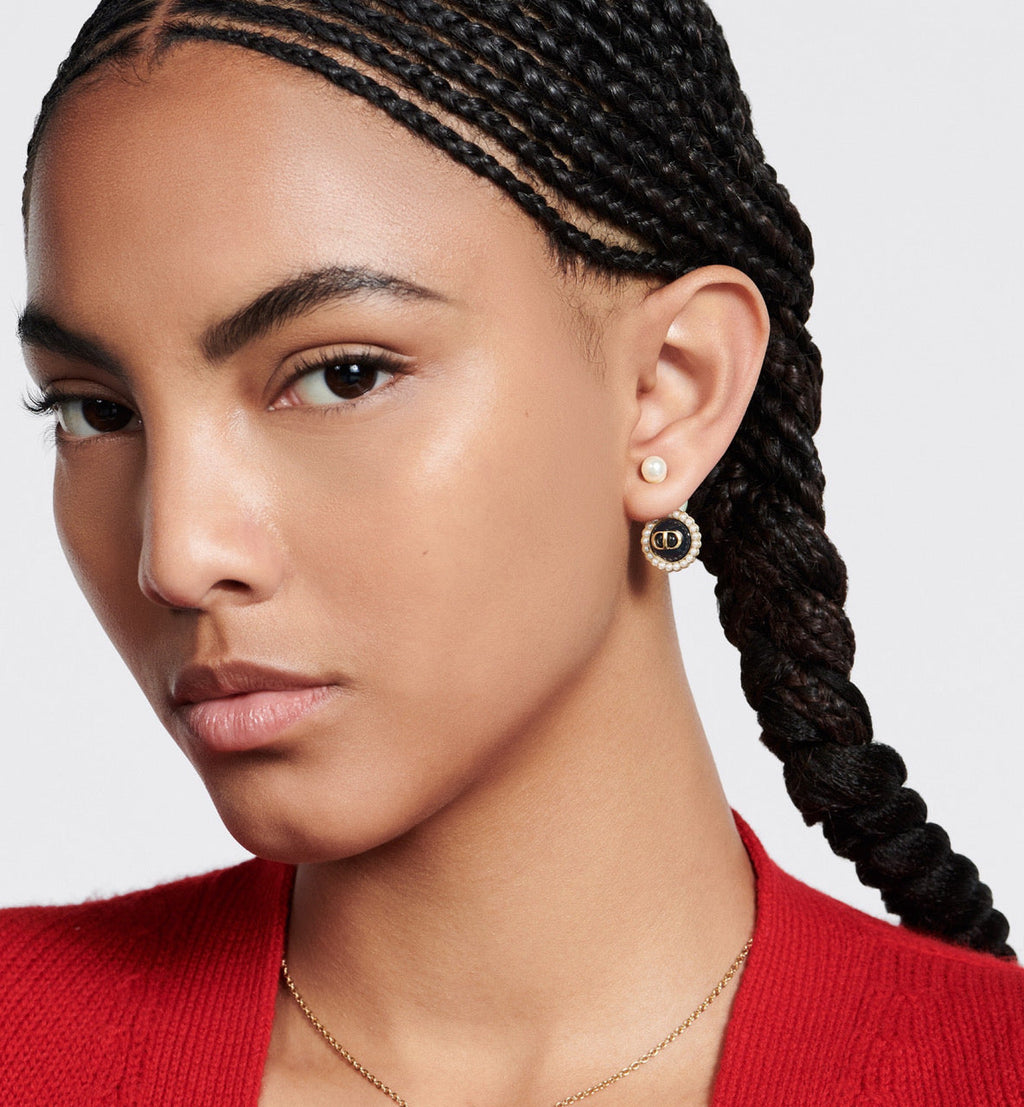 18K Dior Black Pearls Earrings