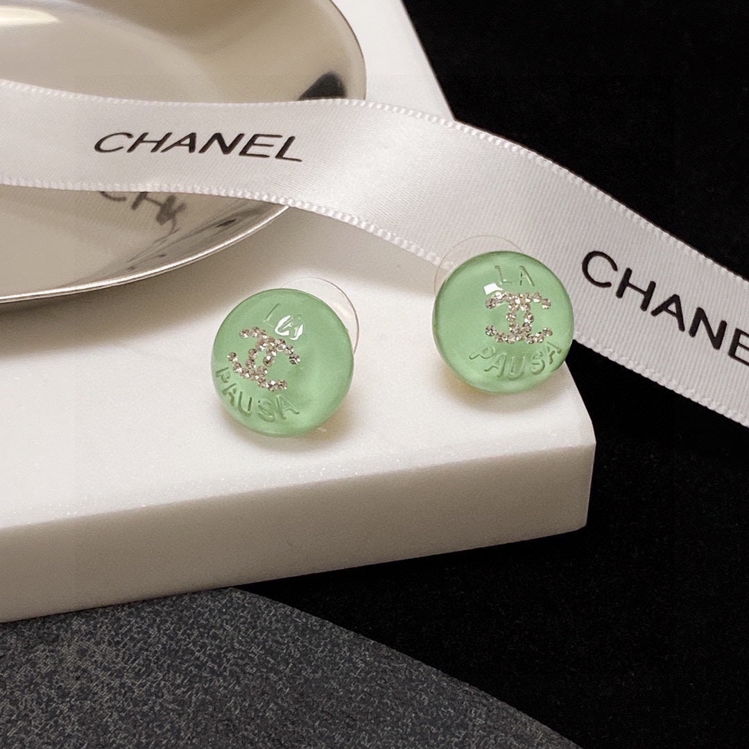 18K  Chanel Green Earrings