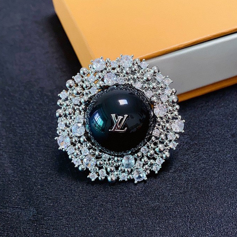 18K Louis Vuitton Black Ball Brooch