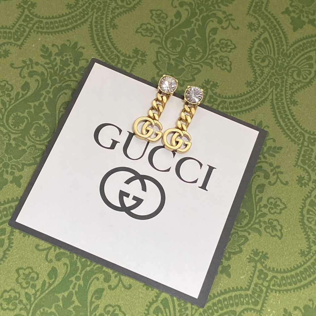 18K Double Gucci Chain Earrings