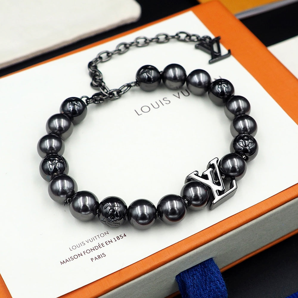 18K Louis Vuitton Monogram Pearls Bracelet
