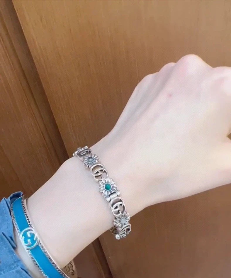18K Double Gucci Flowers Bracelet