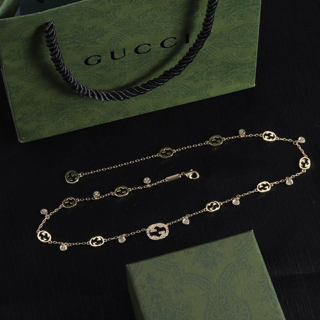 18K Double Gucci Chain Necklace