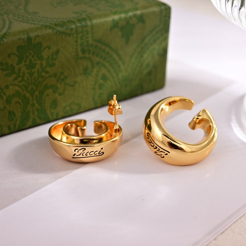 18K Double Gucci GucciLogo Earrings