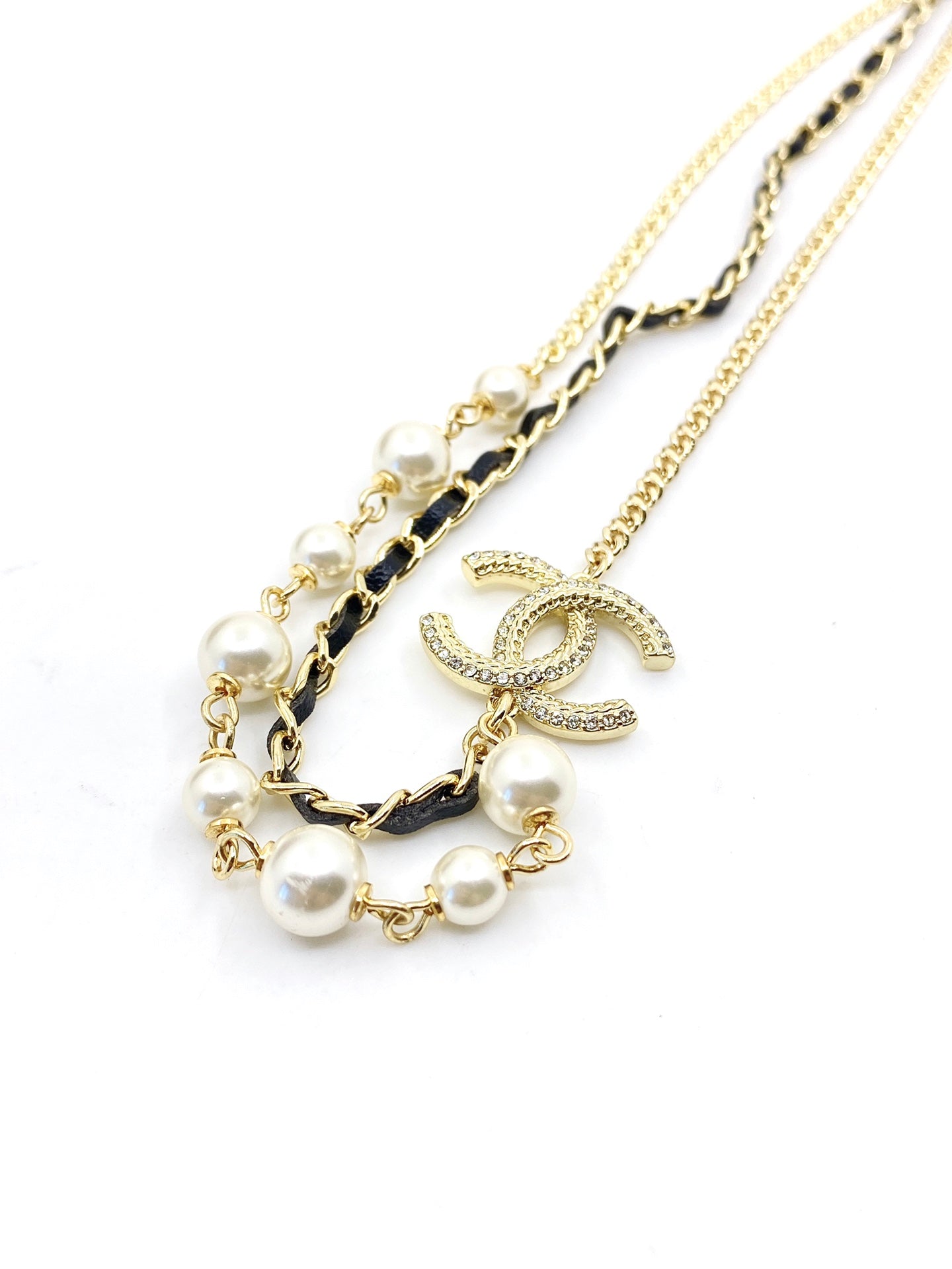 18K  Chanel Pearls Strass Choker Necklace