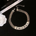 18K  Chanel White Logo Choker Necklace