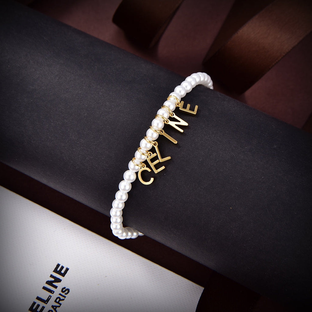 18K Celine Paris Pearls Bracelet