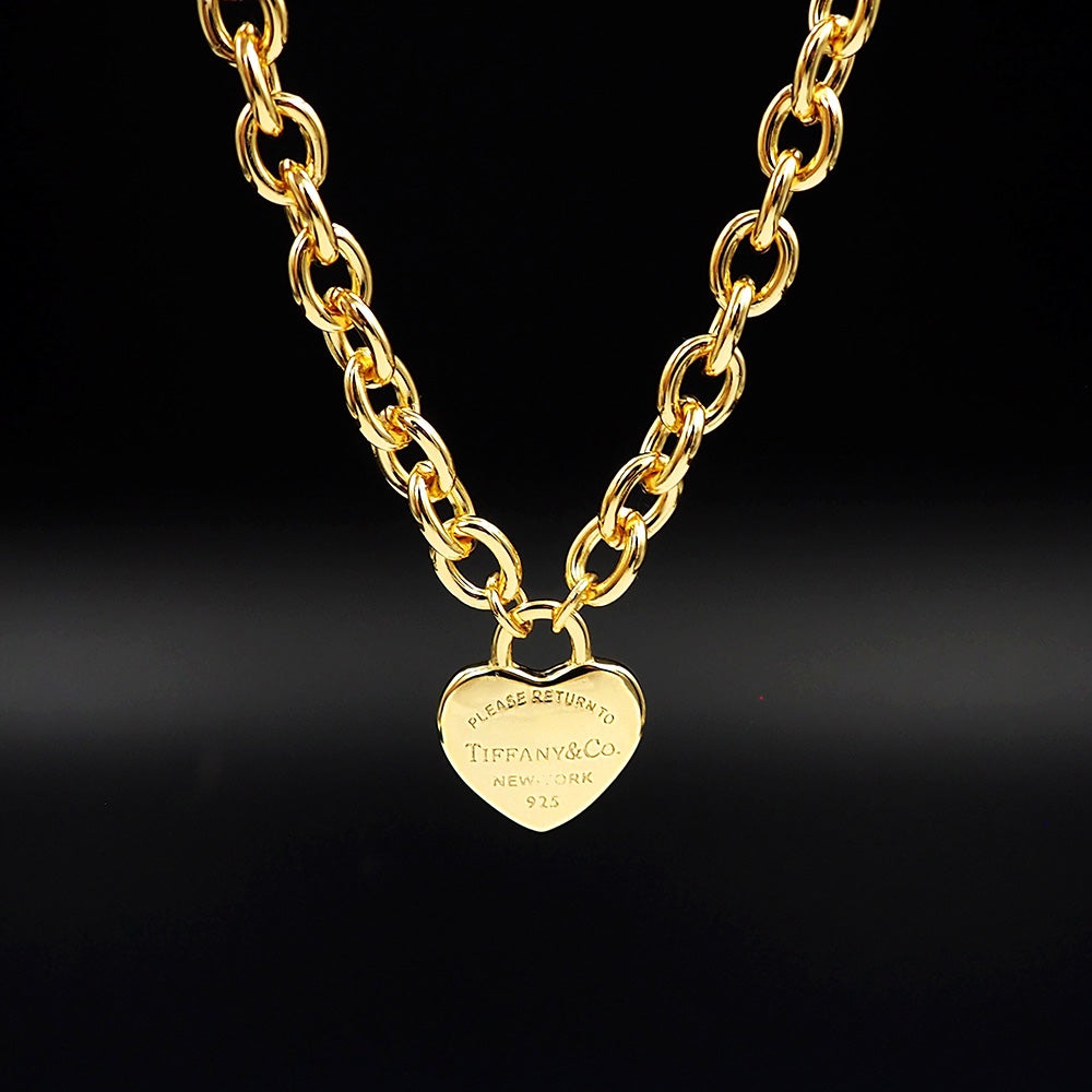 18K Tiffany Tag Chain Necklace