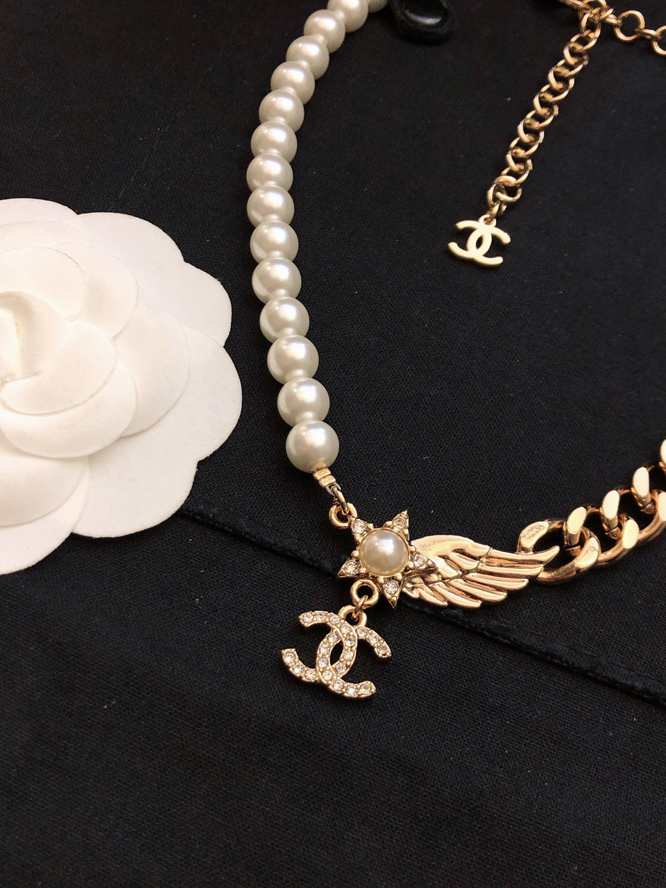 18K  Chanel Wing Chain Necklace