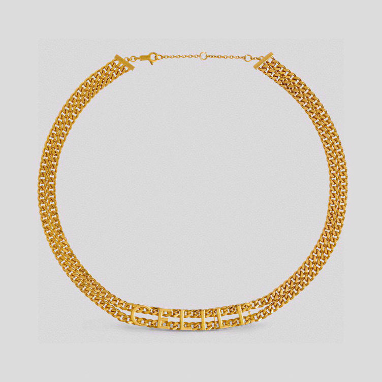18K Celine Script Choker Necklace