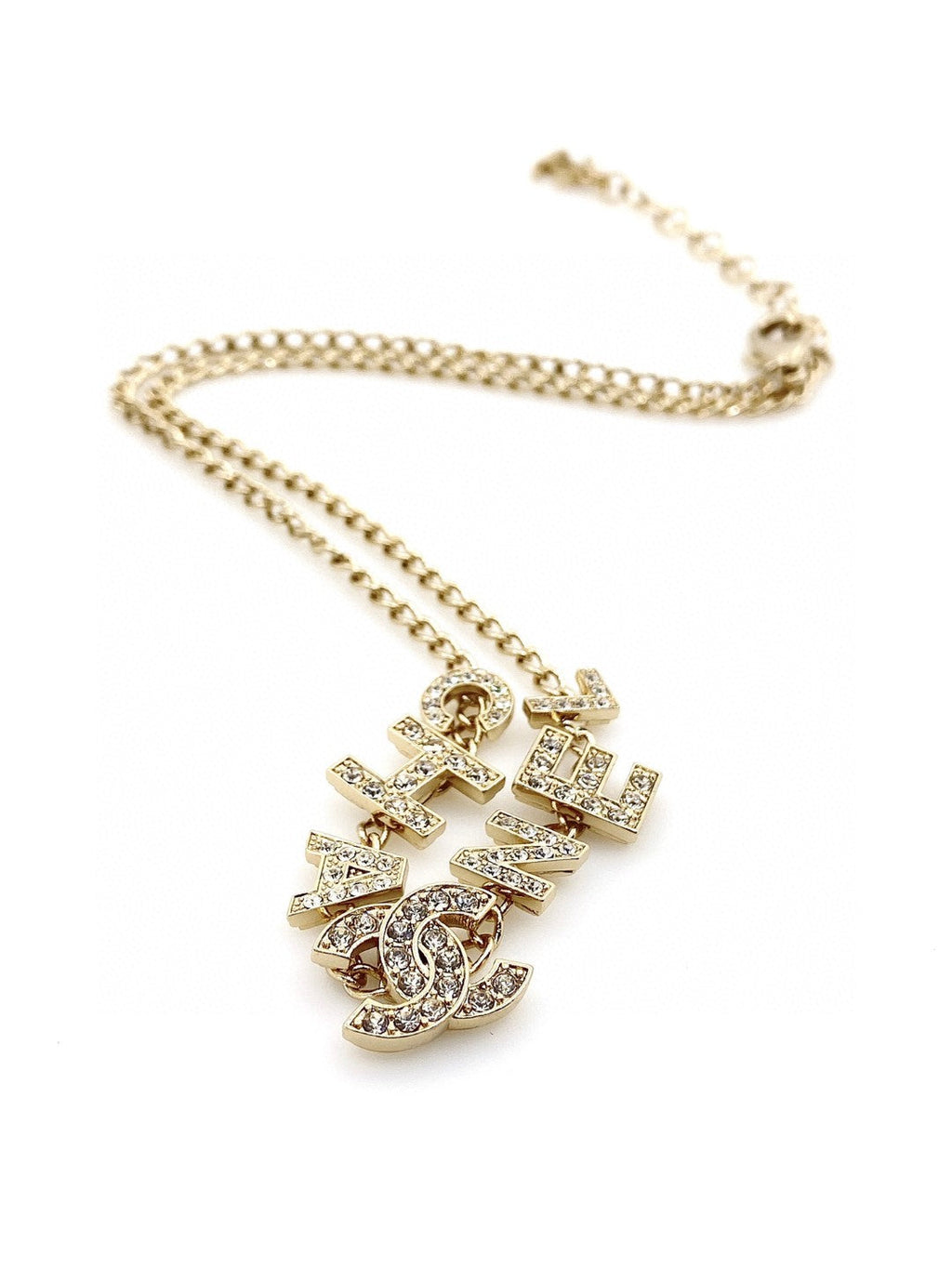 18K  Chanel Script Diamonds Necklace