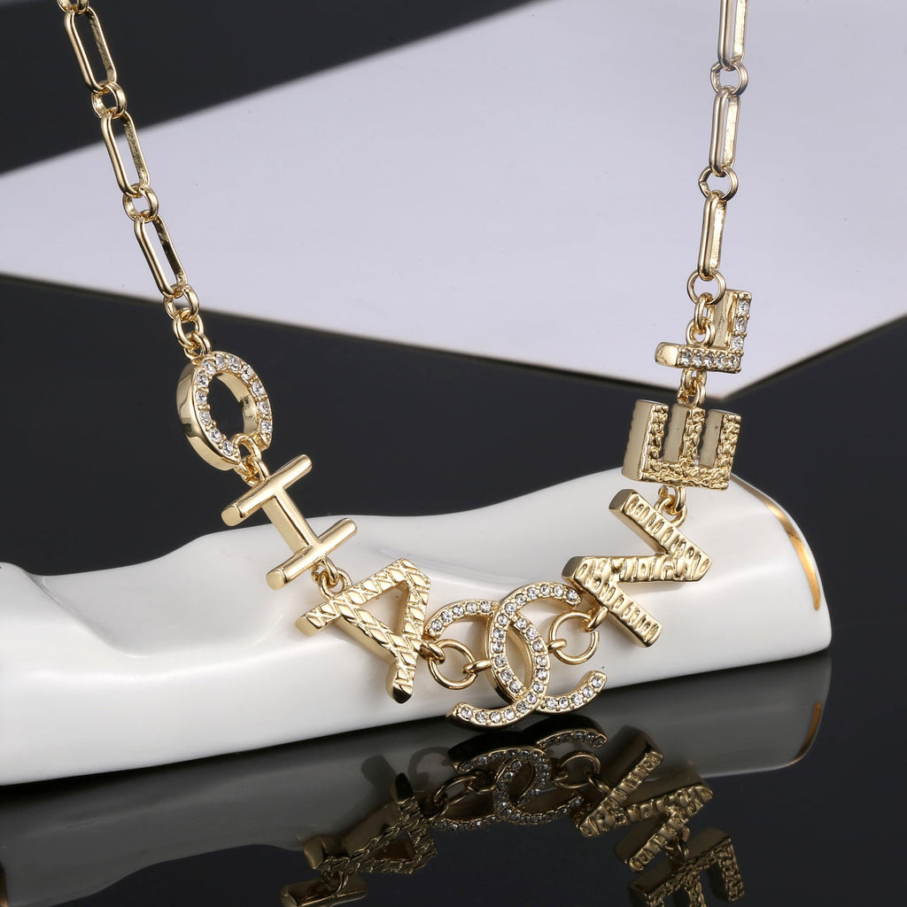 18K  Chanel Script Chain Necklace