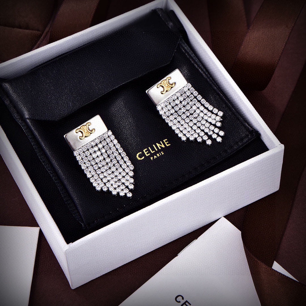 18K Celine Diamonds Tassel Earrings