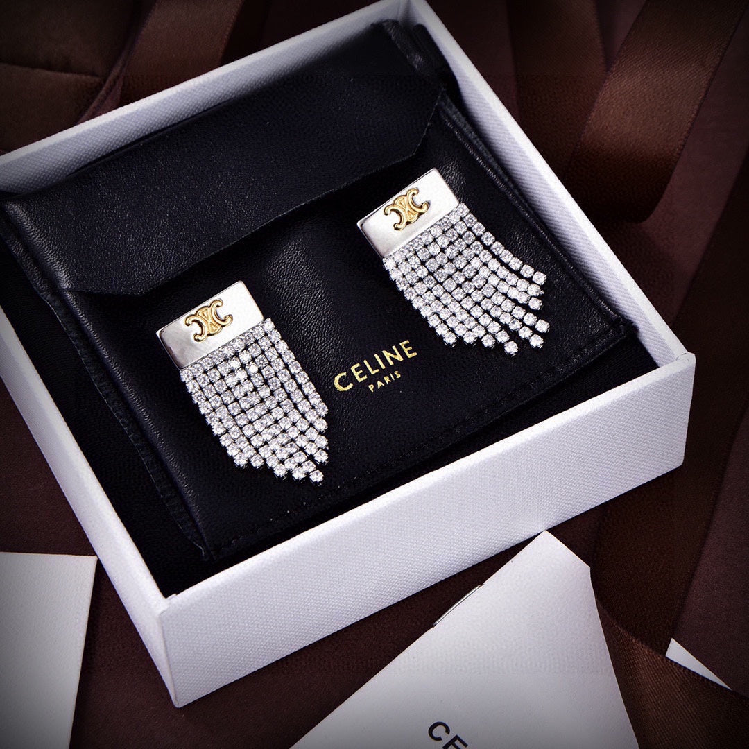18K Celine Diamonds Tassel Earrings