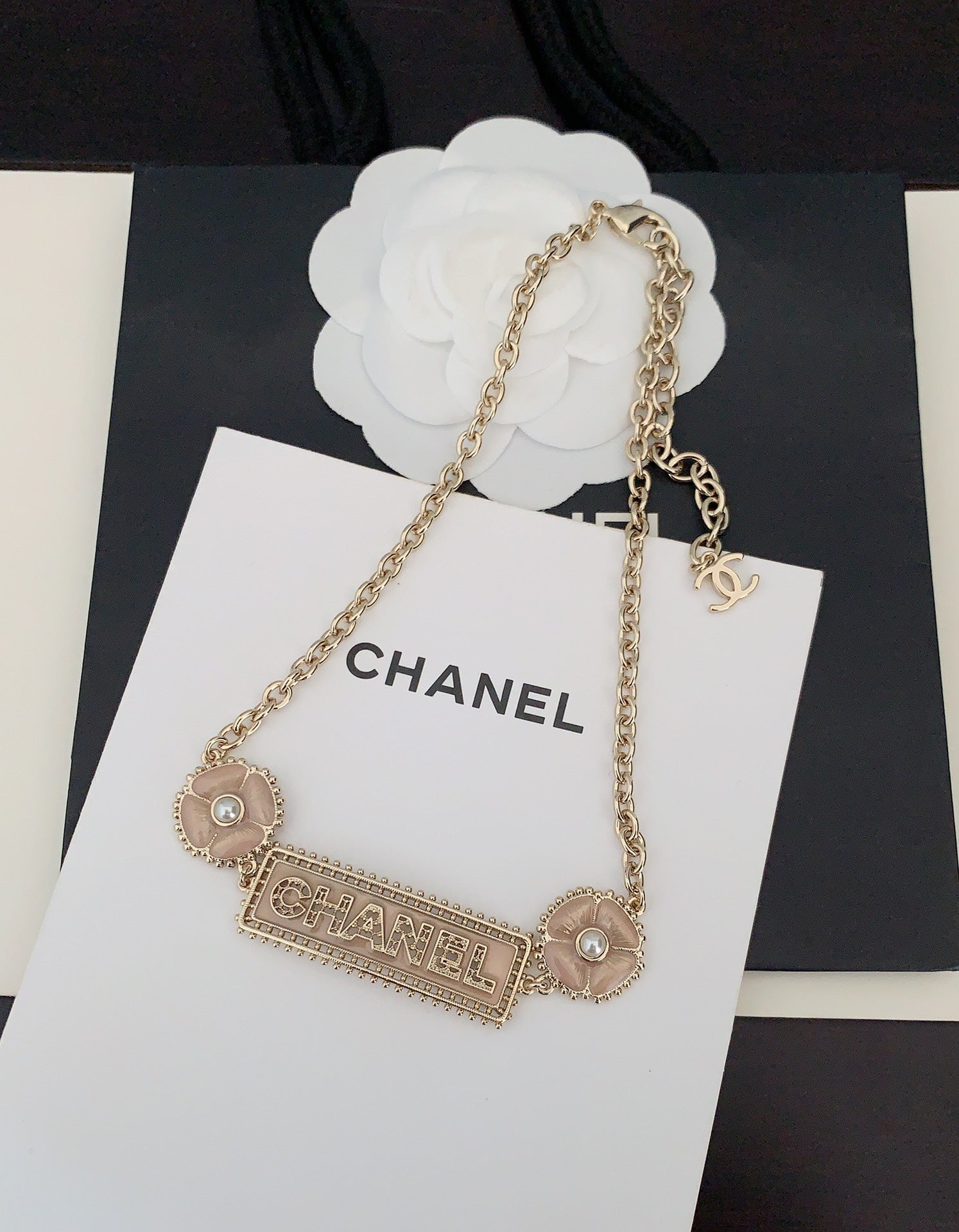 18K  Chanel Resin Diamonds Necklace