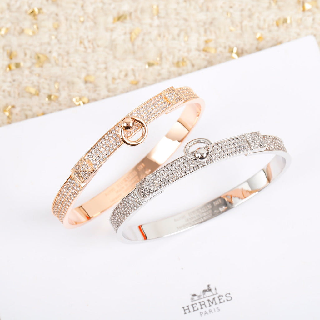 18K Collier De Chien Diamond Hermes Bracelet