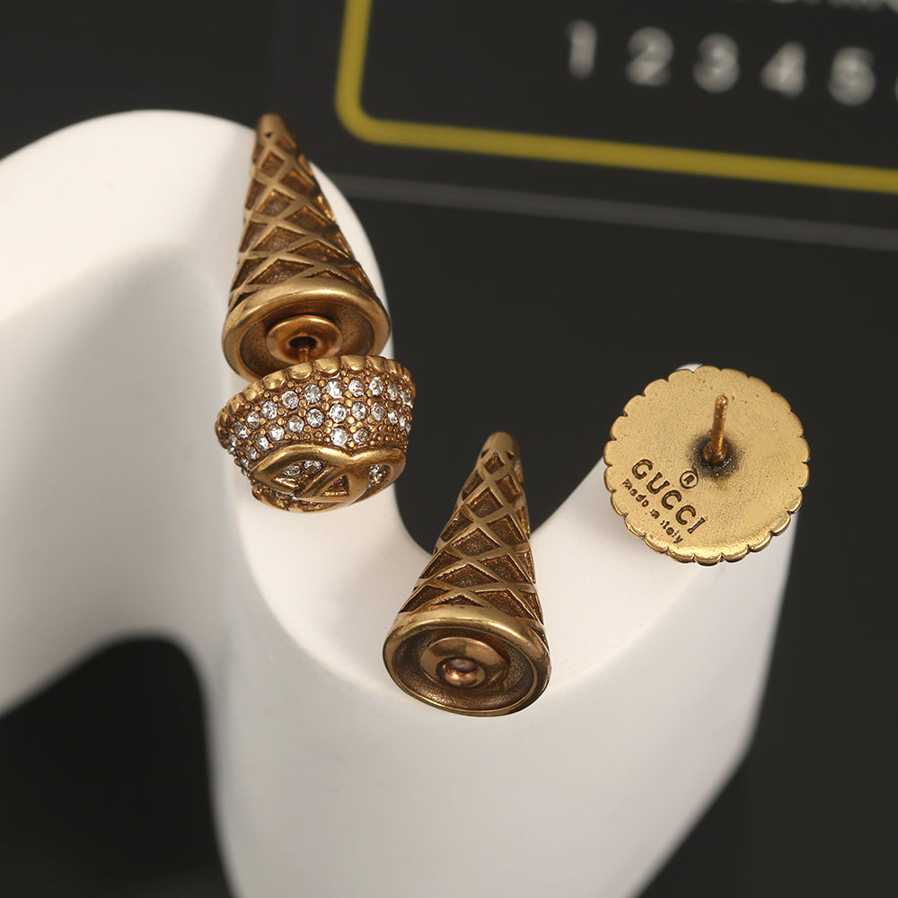 18K Double Gucci Vintage Earrings