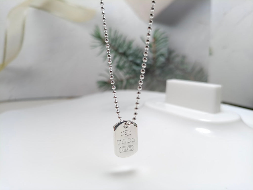 18K Tiffany 1837 Tag Pendant Necklace