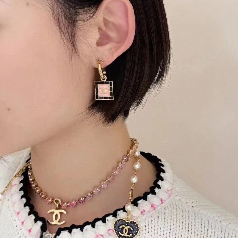 18K  Chanel Pink Crystal Necklace