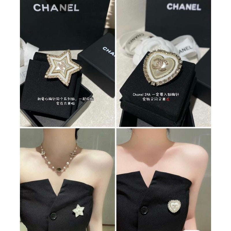 18K  Chanel Star Pearl Brooch