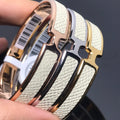 18K Olympe White Hermes Bracelet
