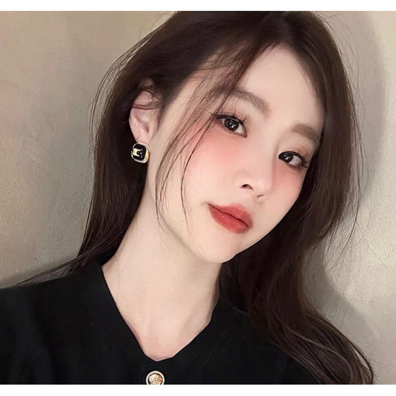 18K Celine Color Square Earrings