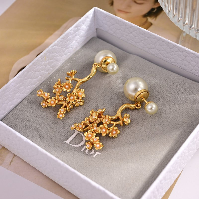 18K Dior Tribales Tree Clip Earrings