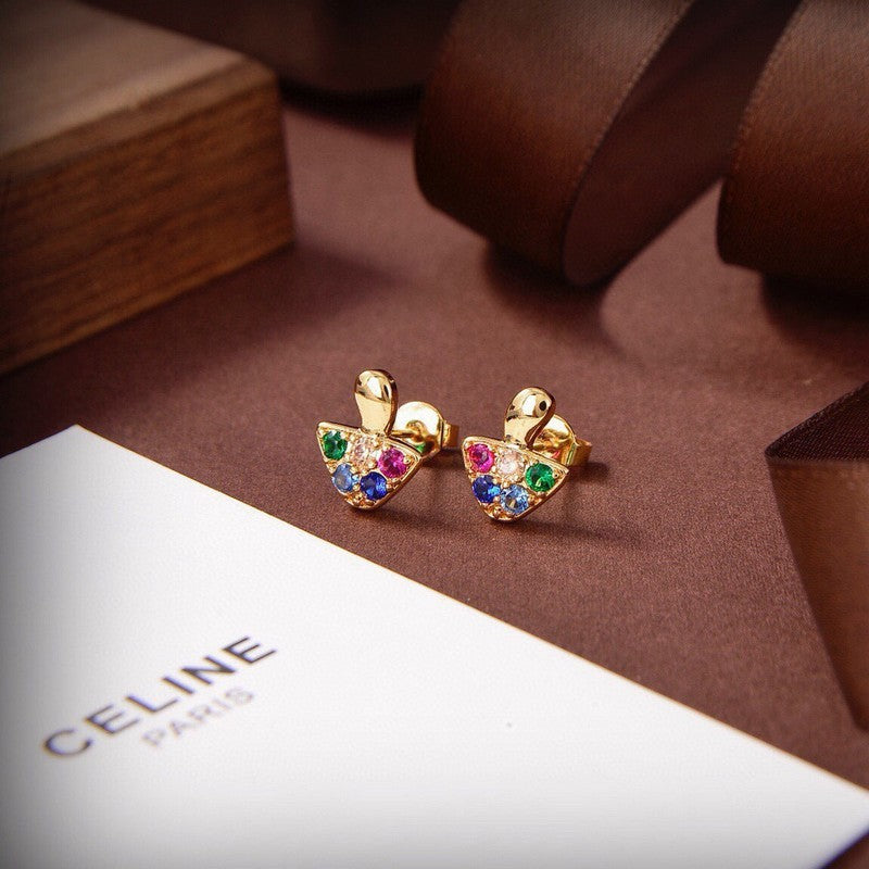 18K Celine Colorful Mushroom Earrings