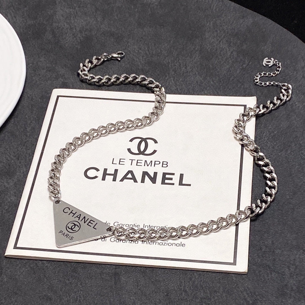 18K  Chanel Triangle Necklace