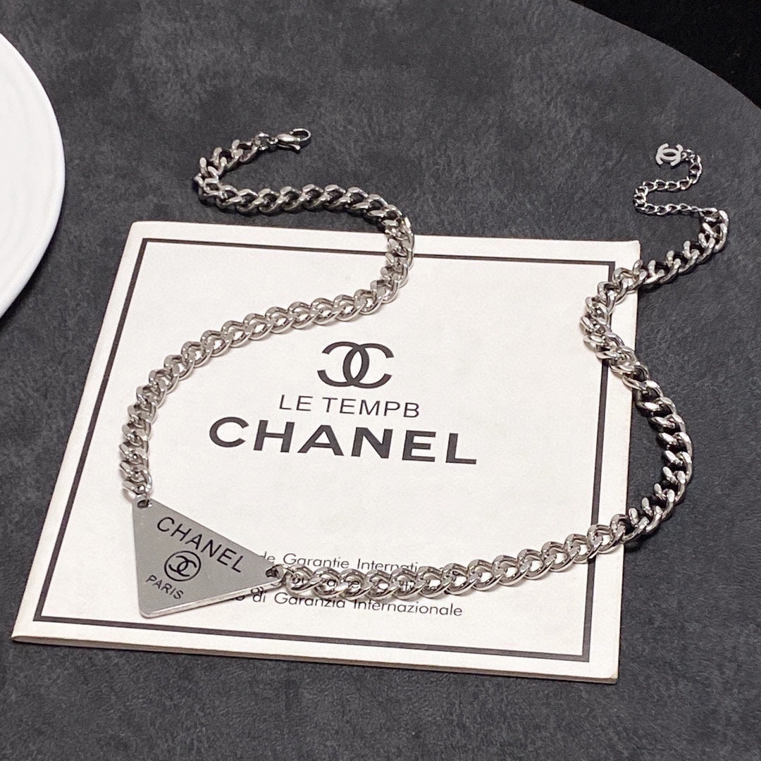 18K  Chanel Triangle Necklace