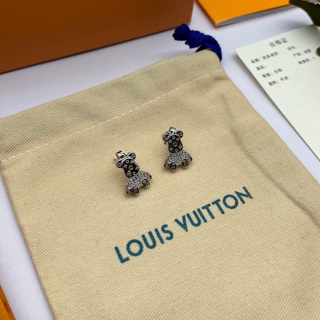 18K Louis Vuitton Bear Earrings