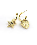 18K  Chanel Heart Star Earrings