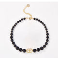 18K Dior 30 Montaigne Choker Black Pearls Necklace