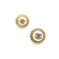 18K  Chanel White Pearl Earrings