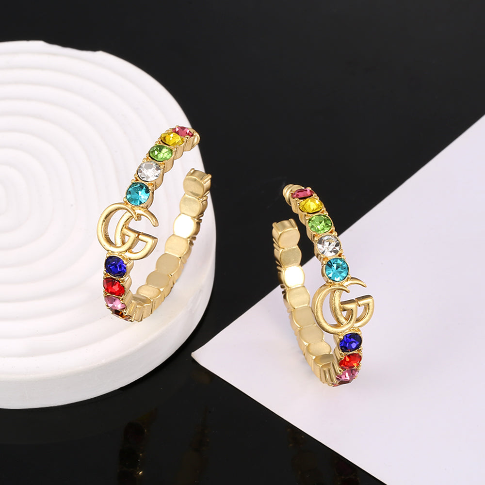 18K Double Gucci Circle Earrings