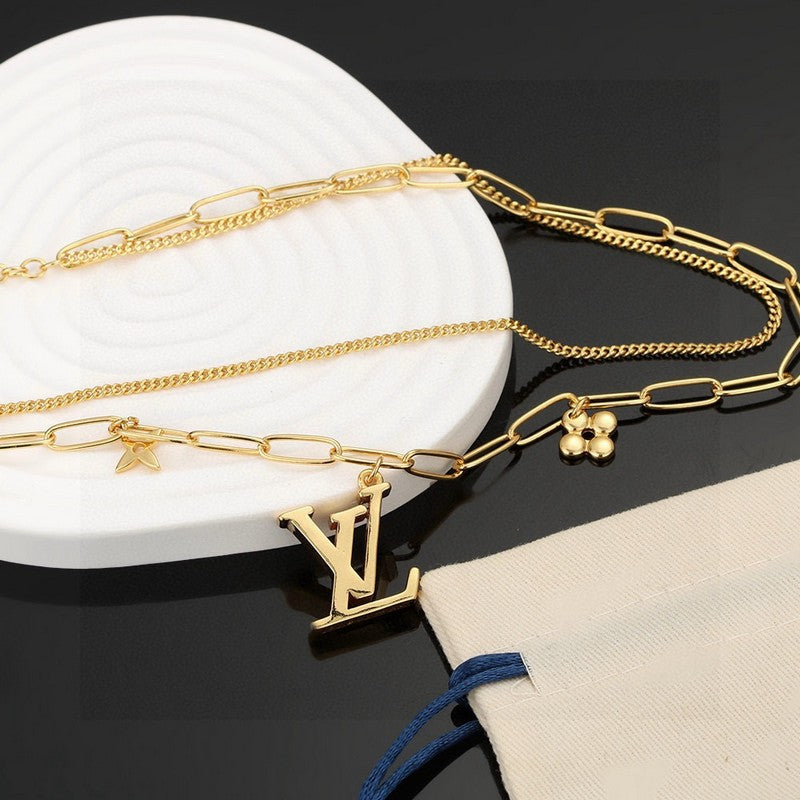 18K Louis Vuitton Pink Crystal Necklace