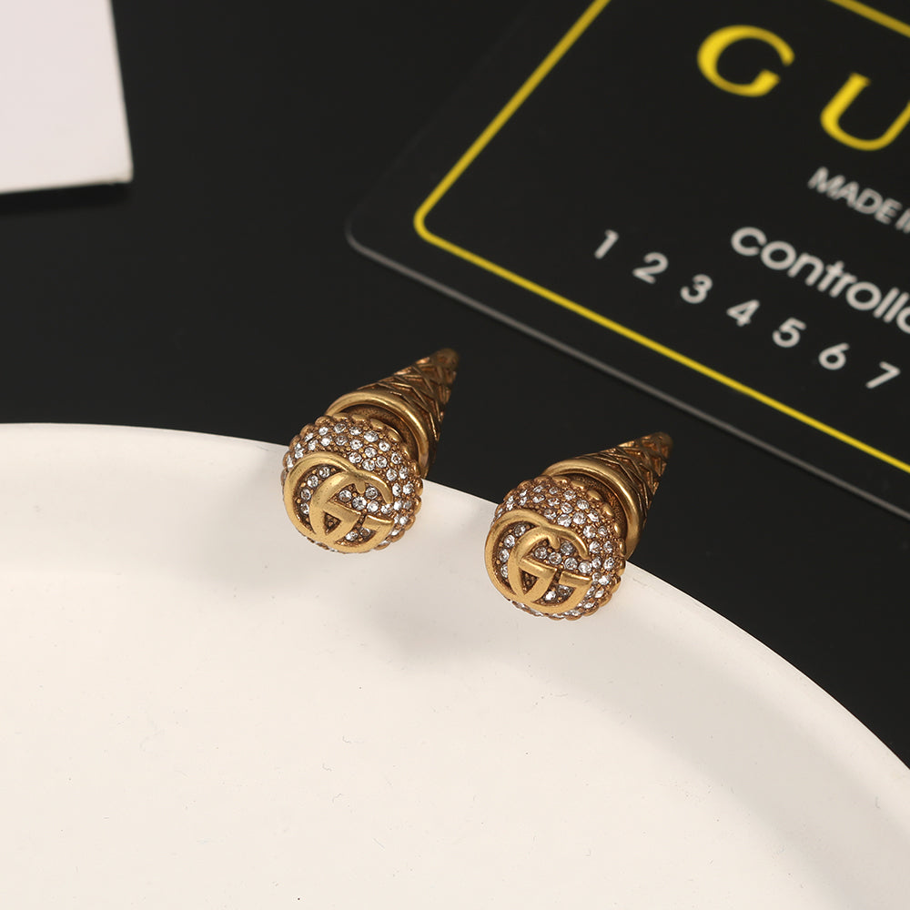18K Double Gucci Vintage Earrings