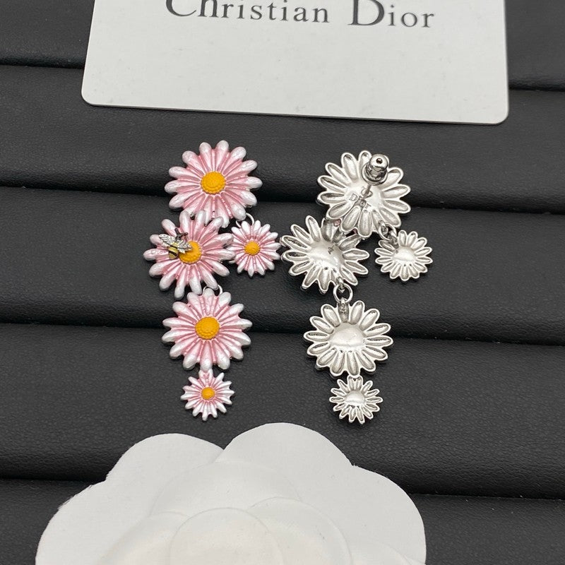 18K Dior Pink Flower Earrings