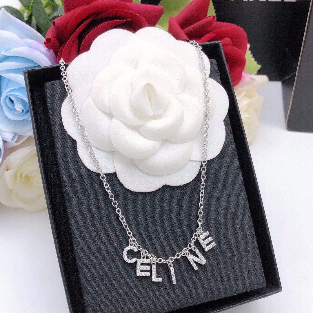 18K Celine Script Necklace