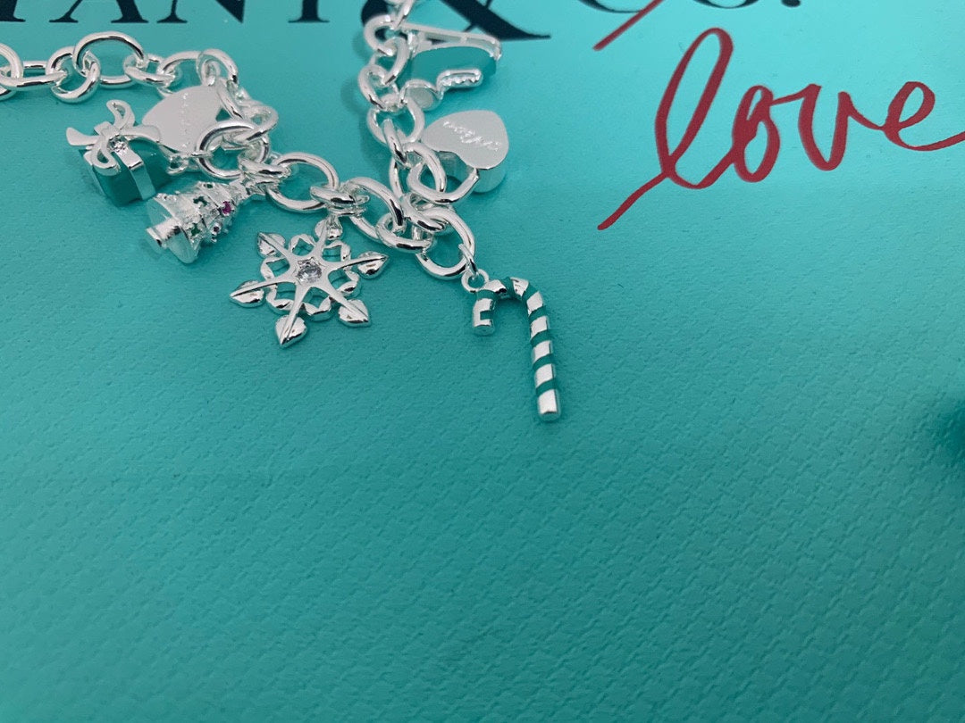 18K Tiffany Christmas Tag Bracelet