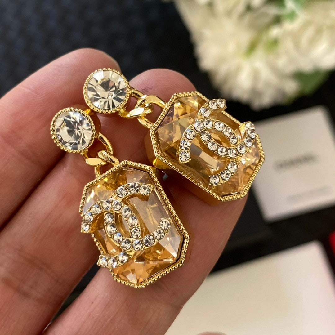 18K  Chanel Crystals Earrings