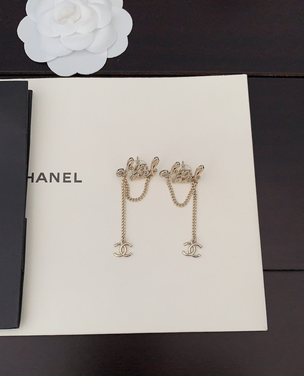 18K  Chanel Letter Earrings